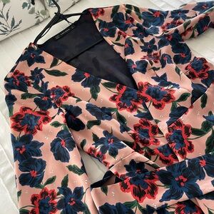 Zara Navy and Pink Floral Dress